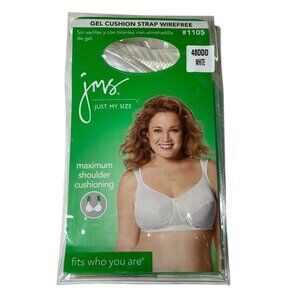 Just My Size 48DDD White Gel Cushion Strap Wirefree Bra Shoulder Cushioning u
